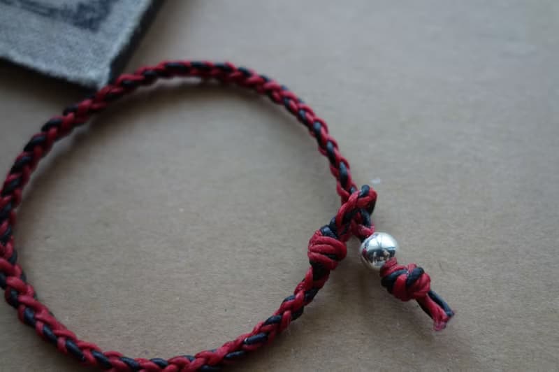 紅美黑大方/細手鍊/純銀編織手鍊 經典圓編 /925 silver bracelet