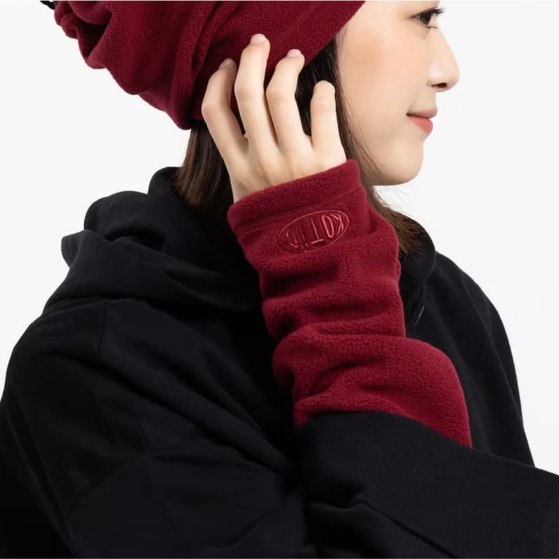 搖粒絨堆堆露指手套