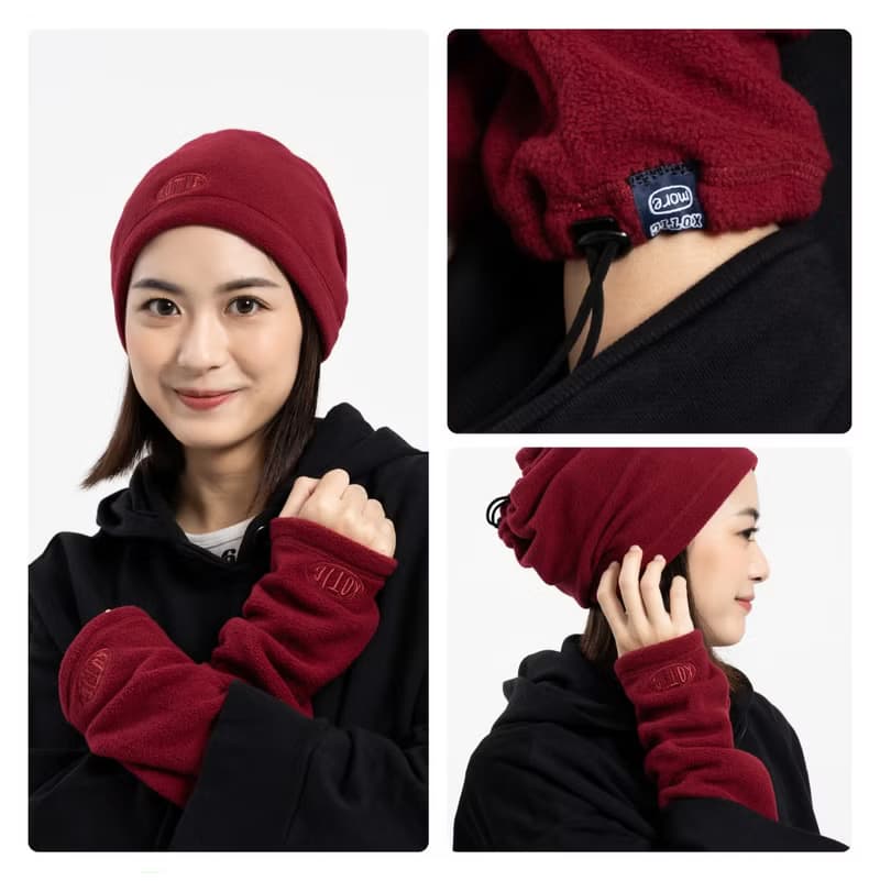 搖粒絨堆堆露指手套