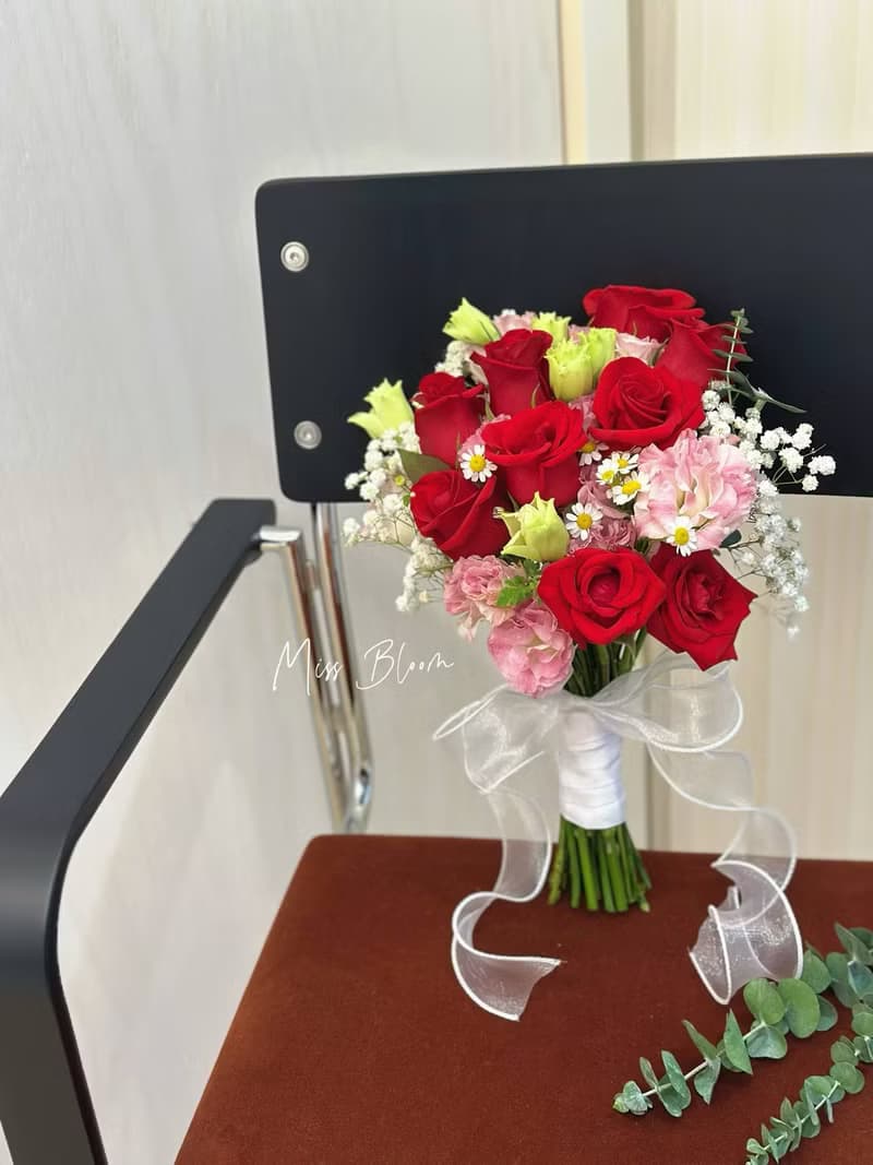 鮮花 新娘捧花 登記捧花 花束 紅粉色系捧花