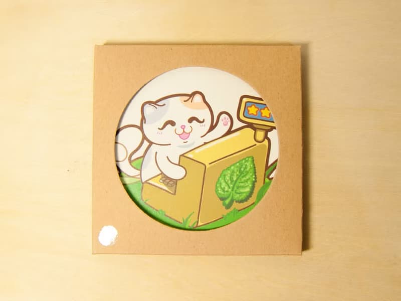 【豆花喵】療癒招財貓陶瓷圓形杯墊