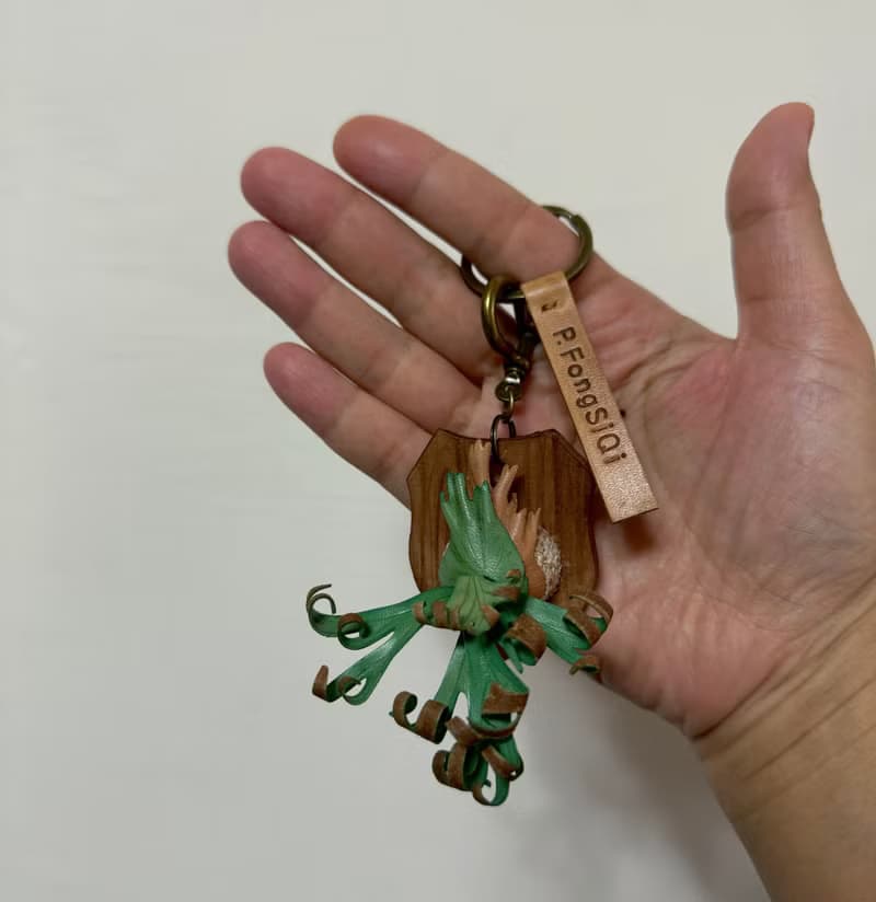 捲捲鹿角蕨_皮革吊飾 / 送禮