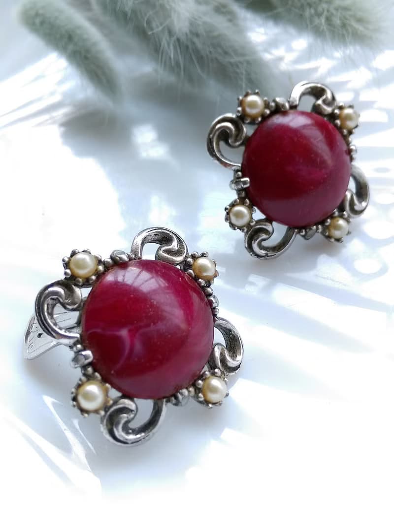Vintage Jewelry 西洋古董飾品 維多利亞風格典雅 夾式耳環