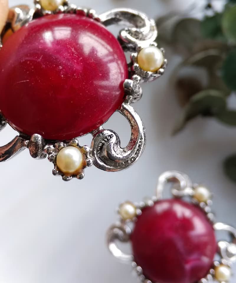 Vintage Jewelry 西洋古董飾品 維多利亞風格典雅 夾式耳環