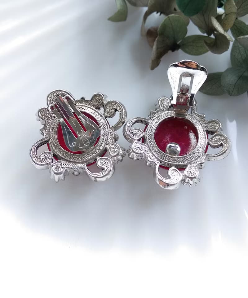 Vintage Jewelry 西洋古董飾品 維多利亞風格典雅 夾式耳環