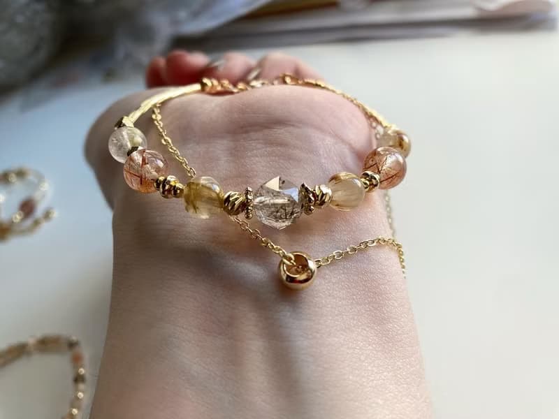 新春招財轉運大地色系雙鏈款水晶手鍊