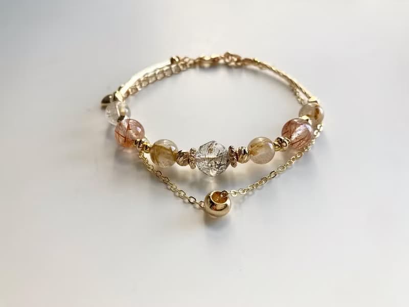 新春招財轉運大地色系雙鏈款水晶手鍊