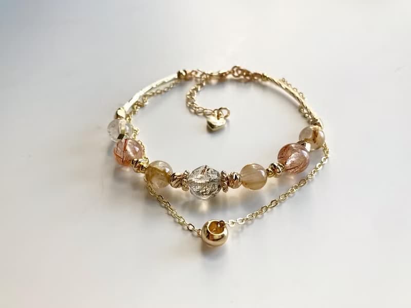 新春招財轉運大地色系雙鏈款水晶手鍊