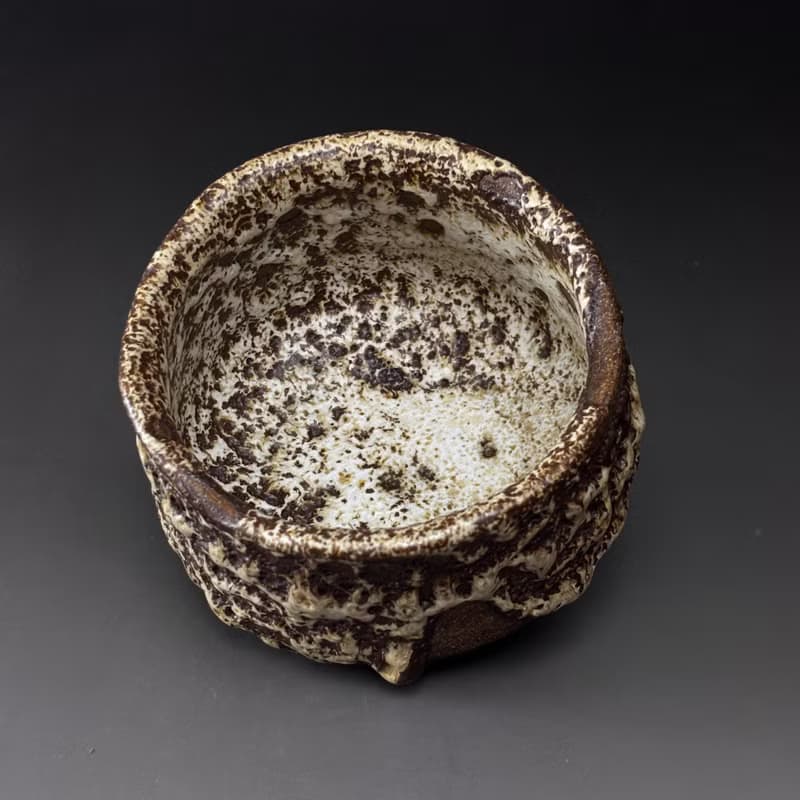 許旭倫 志野燒蟲蛀茶碗400ml 11cm