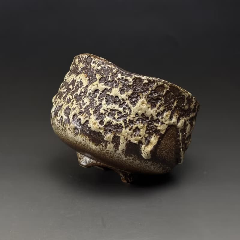 許旭倫 志野燒蟲蛀茶碗400ml 11cm