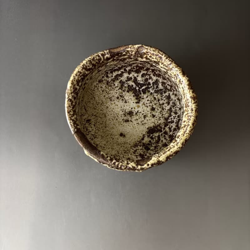 許旭倫 志野燒蟲蛀茶碗400ml 11cm