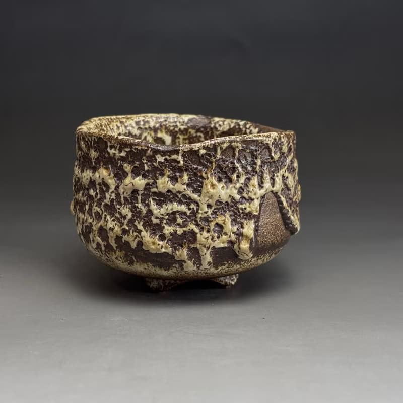 許旭倫 志野燒蟲蛀茶碗400ml 11cm