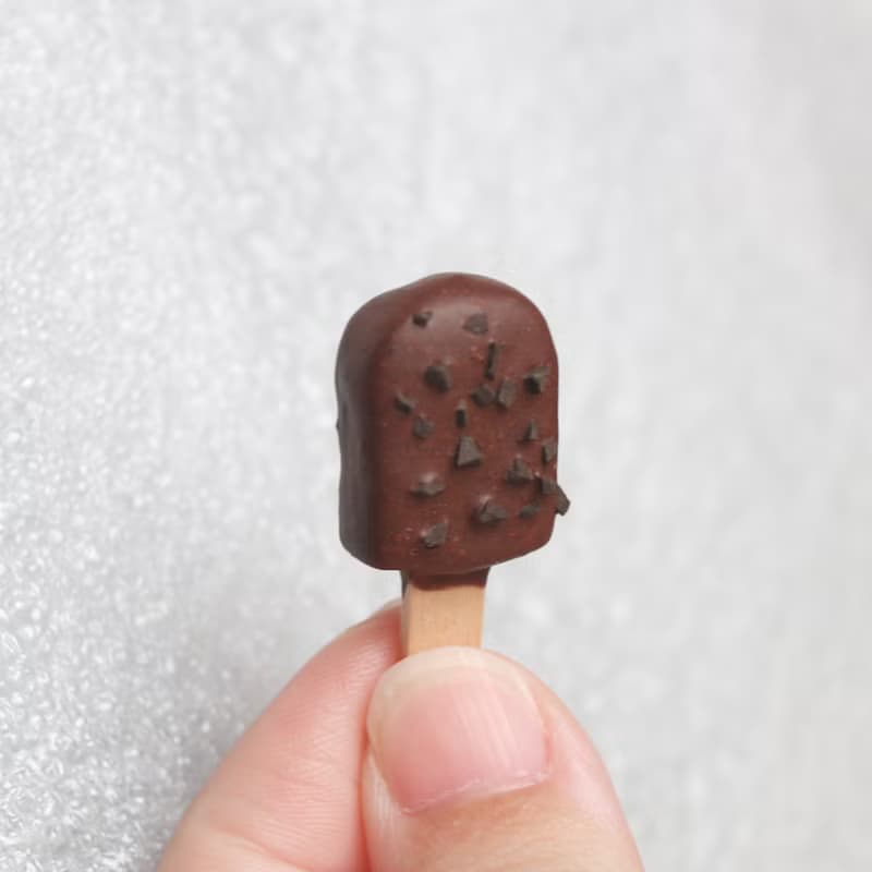 黑巧克力餅乾 巧克力雪糕 耳環 單支 耳夾耳勾 仿真甜點