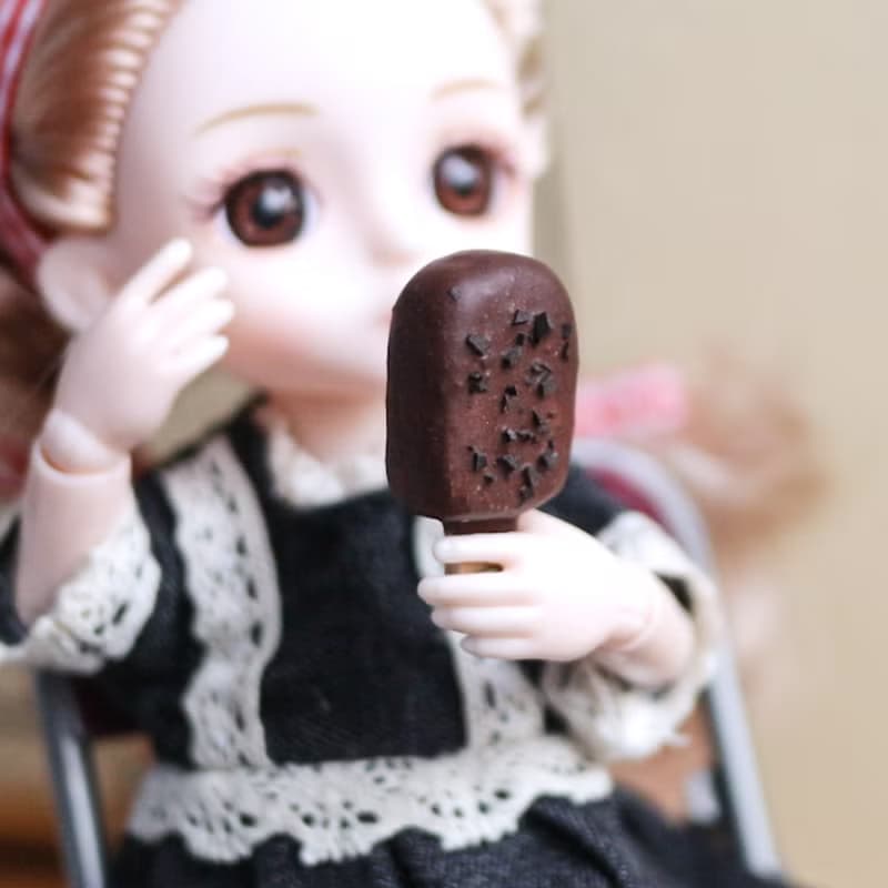 黑巧克力餅乾 巧克力雪糕 耳環 單支 耳夾耳勾 仿真甜點