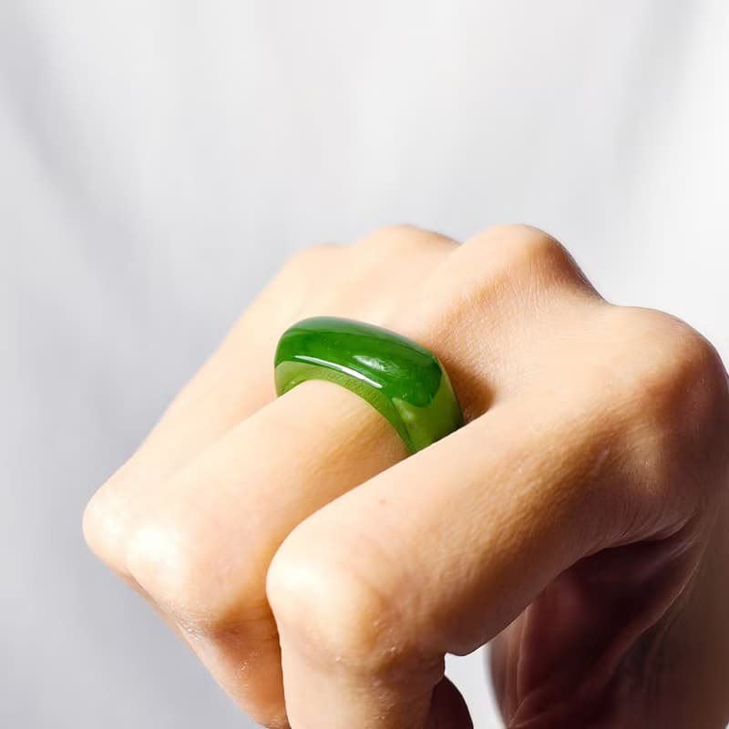天然頂級碧玉 事業成功 招財富貴 馬鞍戒指 內徑20mm 單品 禮物
