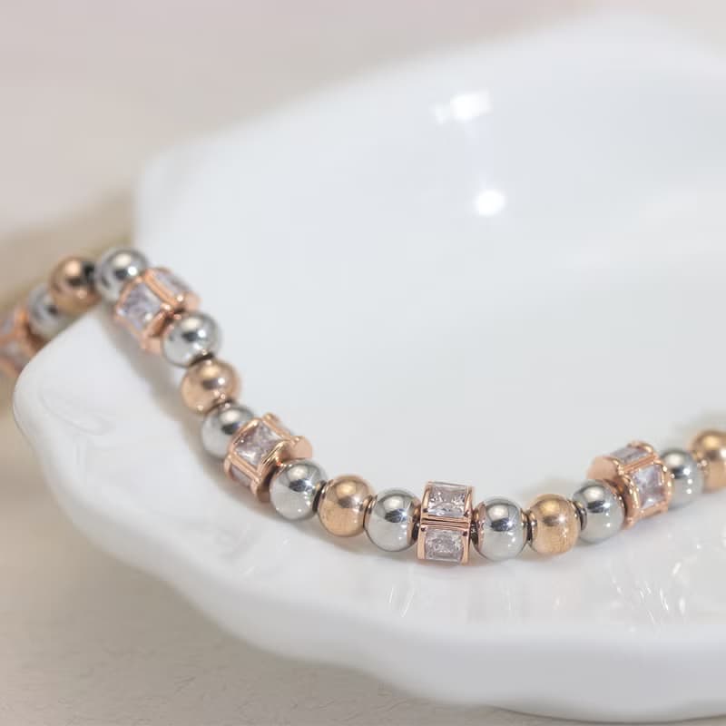 【Ethereal】鋯石圓環不銹鋼手鍊