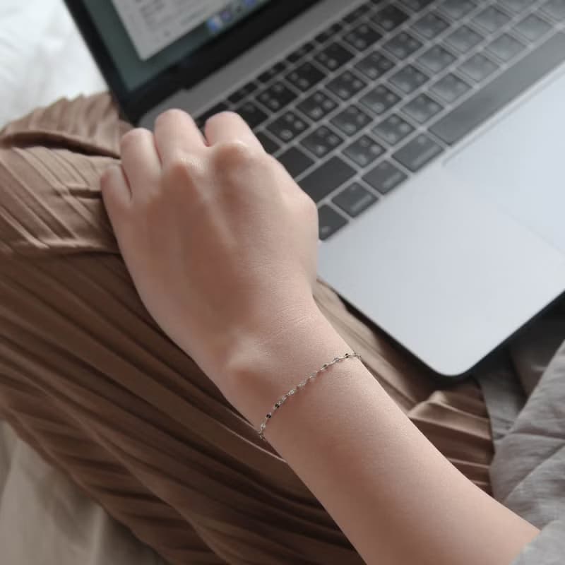 唇型亮片純銀手鍊 | 簡約。百搭。潮流時尚