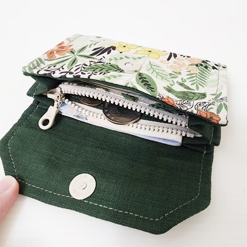 【光合作用-(深綠)】 三層包 短夾 布夾 零錢包 拉鏈袋 交換禮物