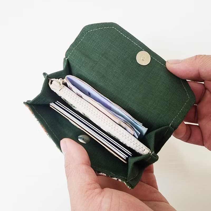 【光合作用-(深綠)】 三層包 短夾 布夾 零錢包 拉鏈袋 交換禮物