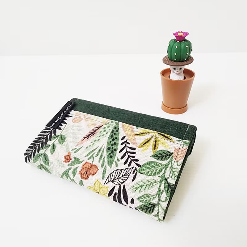 【光合作用-(深綠)】 三層包 短夾 布夾 零錢包 拉鏈袋 交換禮物