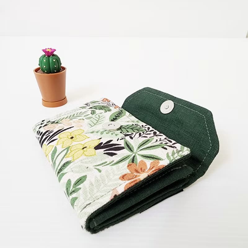 【光合作用-(深綠)】 三層包 短夾 布夾 零錢包 拉鏈袋 交換禮物