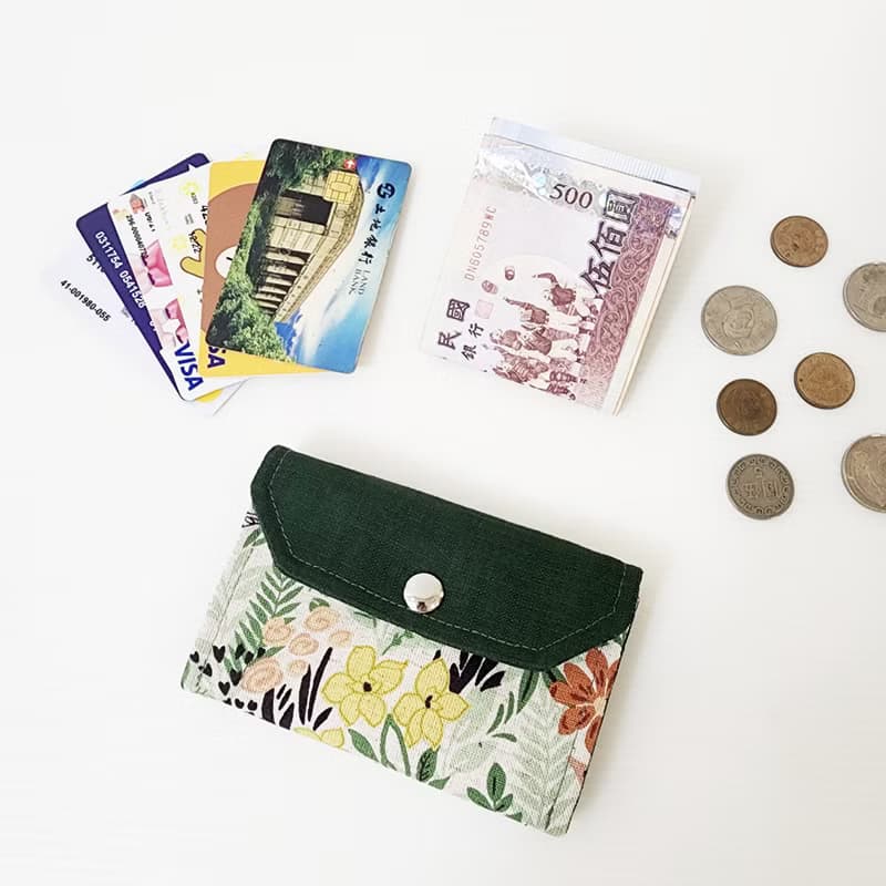 【光合作用-(深綠)】 三層包 短夾 布夾 零錢包 拉鏈袋 交換禮物