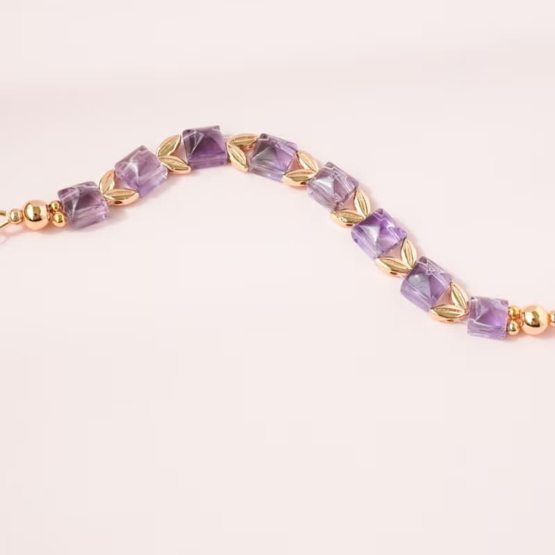 金字塔巴西紫水晶手排手鍊