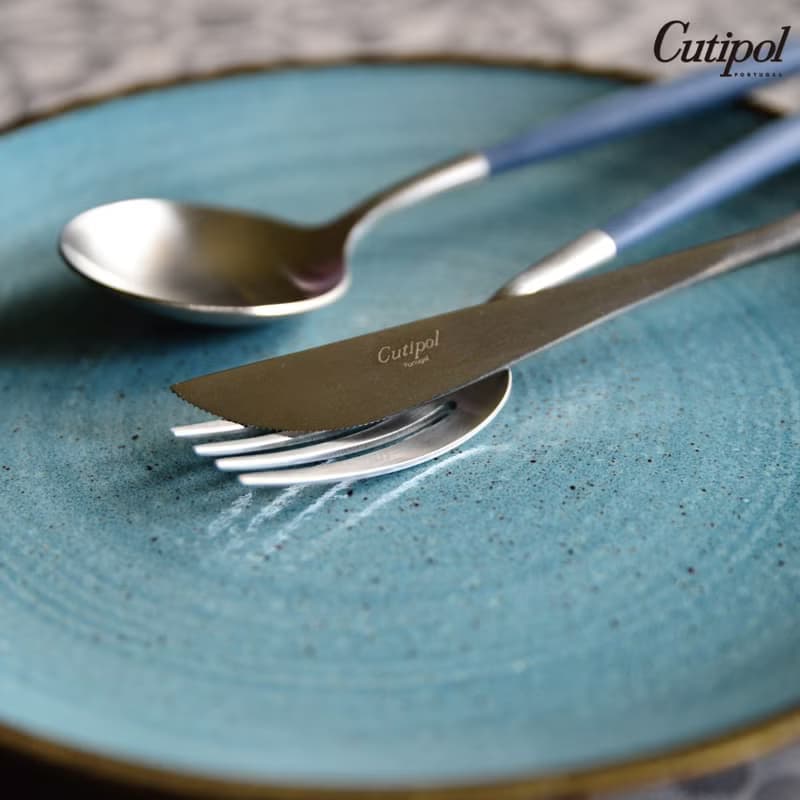 英國Churchill | 優惠套組/ 鈷藍餐盤 x GOA藍柄餐具