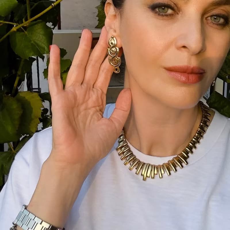 Vintage Paolo Gucci Gold Tone DoorKnockers Clipon Earrings Authentic Luxury 90s