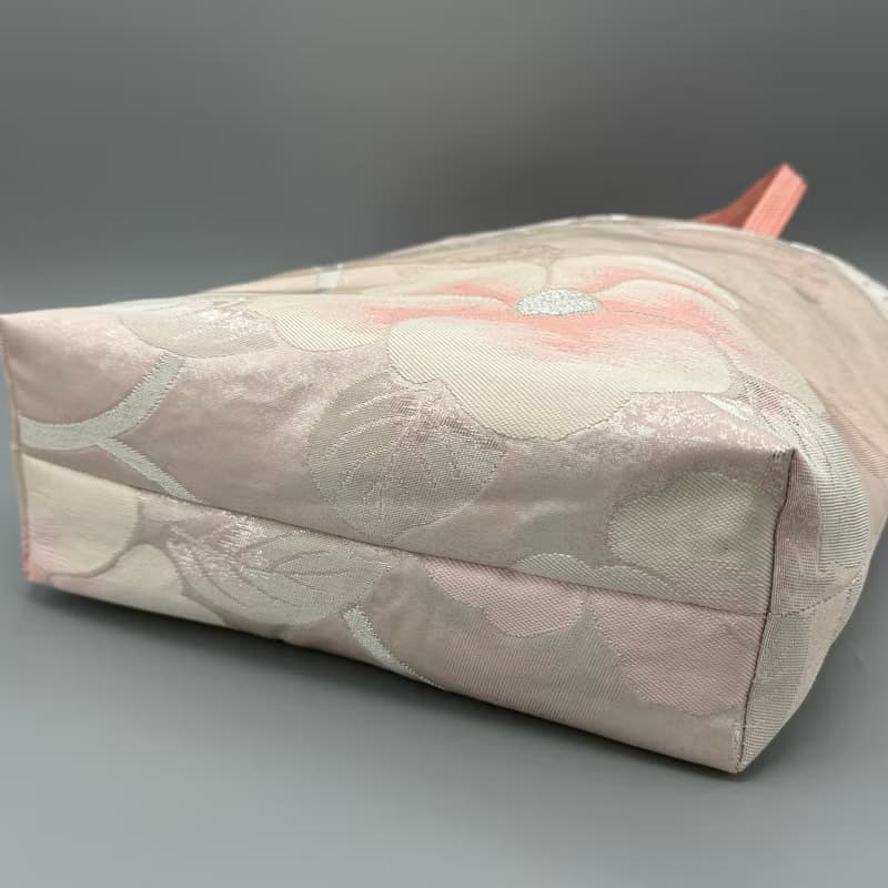 着物 帯 帯締め ハンドメイド トートバッグ リメイク ピンク 花