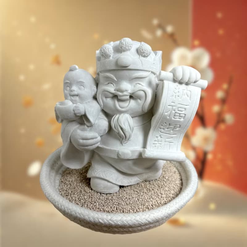 喜福神公仔 納福迎新 繩盤珪藻套組 擴香石 室內香氛