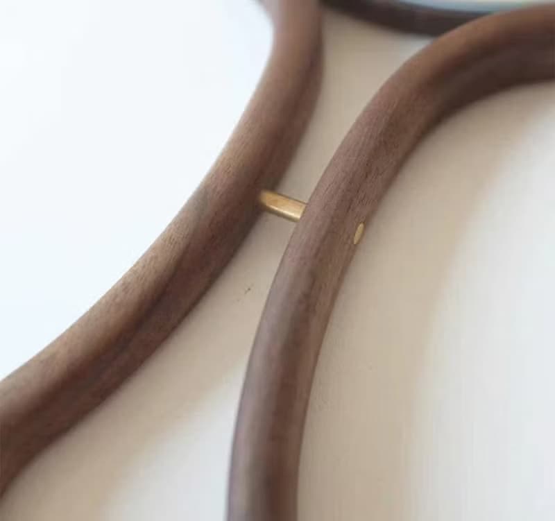 女友禮物 手持化妝鏡 實木手柄美容鏡 胡桃木