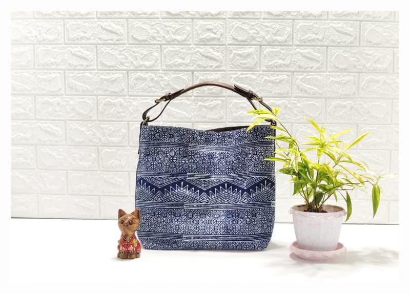 Tribal Bag, Hmong Tote Bag,  Water-splash Bag, Indigo Purses, Hobo Bags