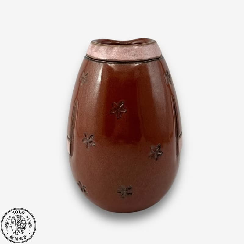 SOLO歐洲家居-手工台灣陶 古樸典雅小花器 13cm 花盆 擺件