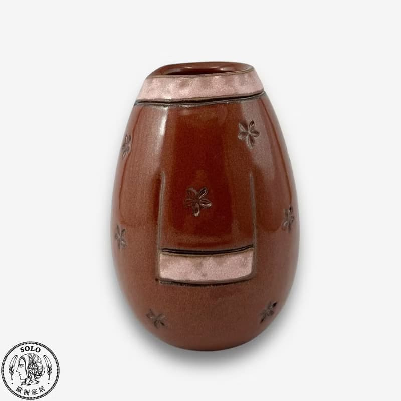 SOLO歐洲家居-手工台灣陶 古樸典雅小花器 13cm 花盆 擺件
