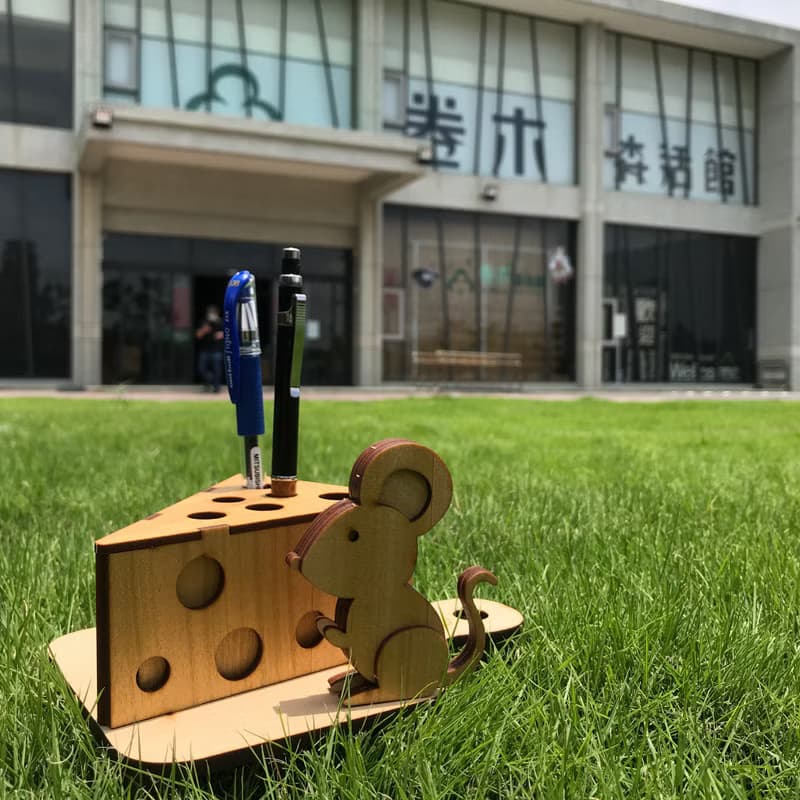 【手作DIY】黃金鼠 起司 木製筆筒 文具收納 辦公室用品 實用