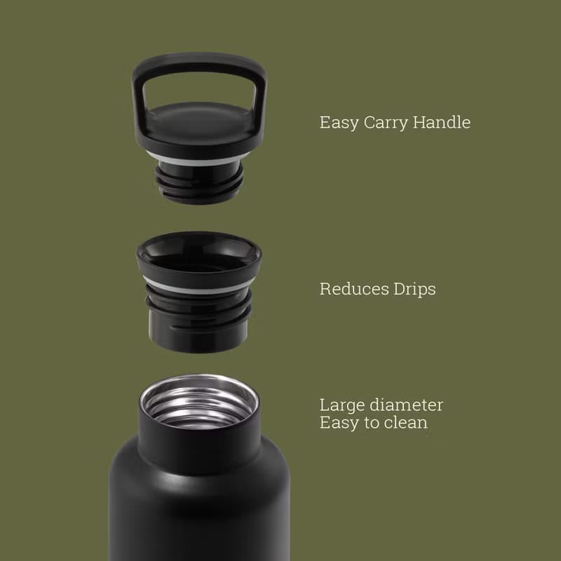 美國HYDY時尚保溫水瓶 CinCin Black系列 | 海藻綠-黑瓶 - 590ml