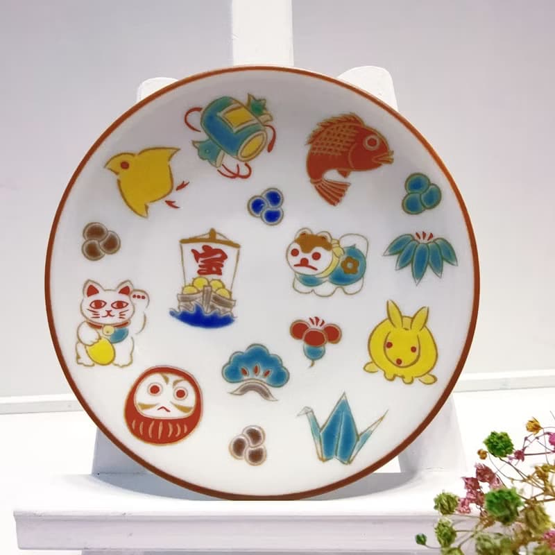 【九谷燒】青郊窯緣起小盤-緣起物