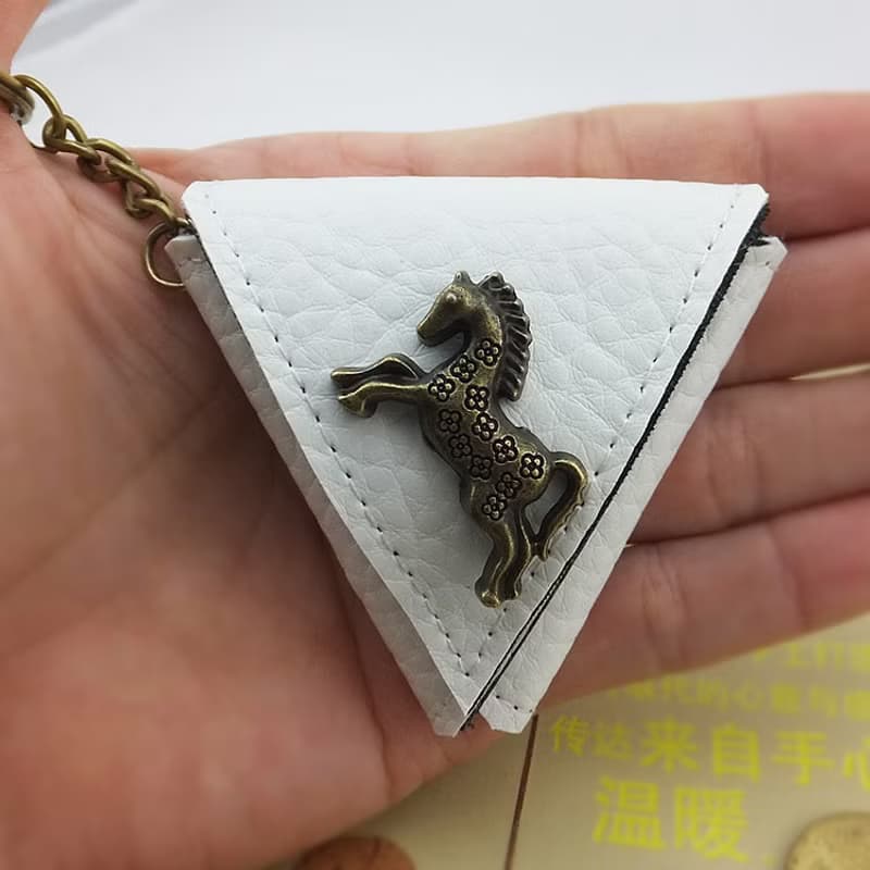 情人节礼物 定制 小马三角形零钱包袋,吉他pick袋 钥匙扣 吊饰