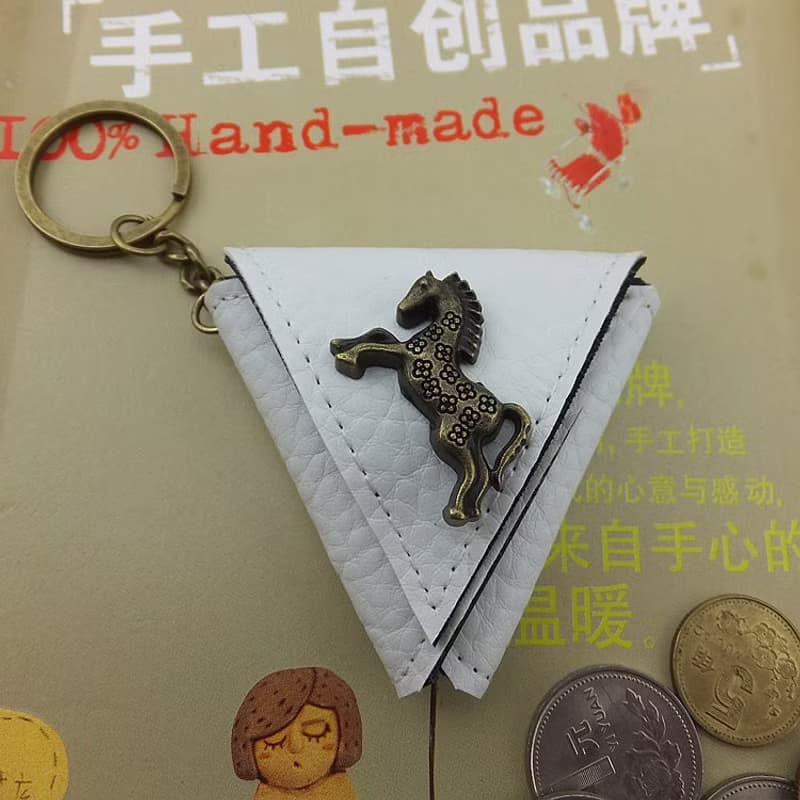 情人节礼物 定制 小马三角形零钱包袋,吉他pick袋 钥匙扣 吊饰