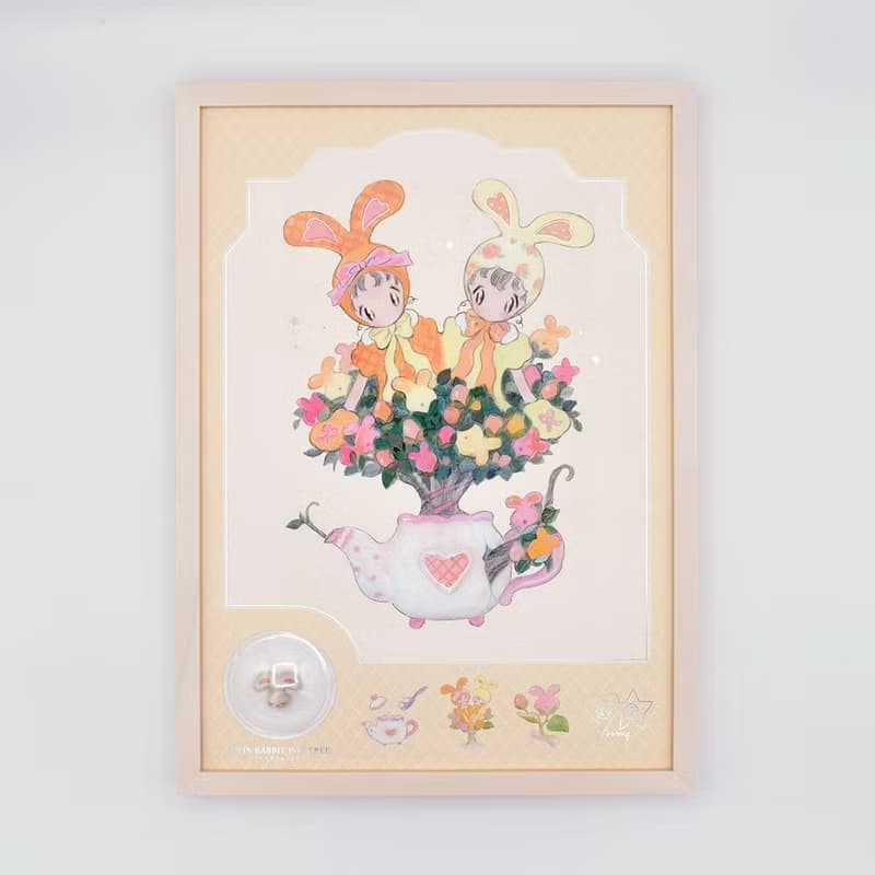 空想植物シリーズポスター 双子うさぎのポットツリー (ア〜ミ〜)