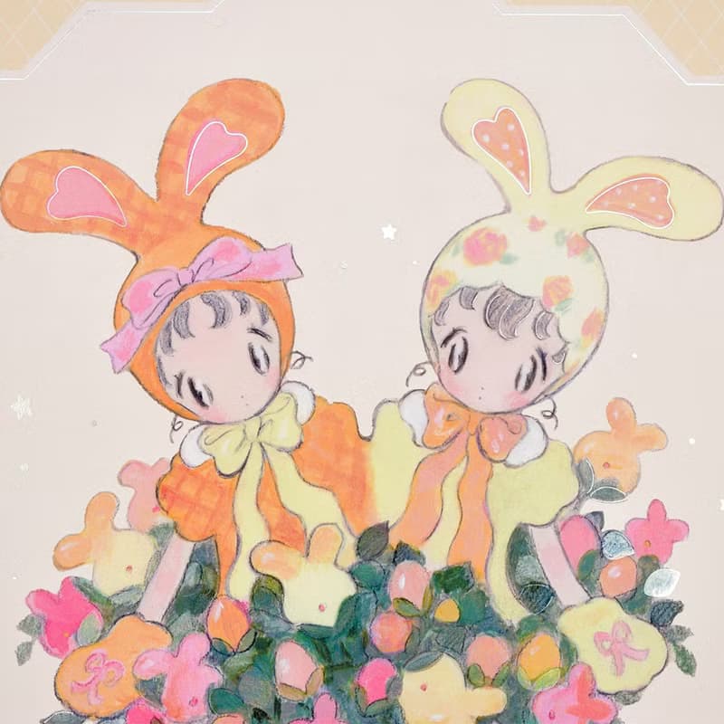 空想植物シリーズポスター 双子うさぎのポットツリー (ア〜ミ〜)
