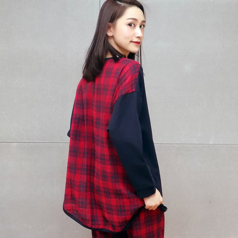 英倫風雙層紗格紋居家服-綠