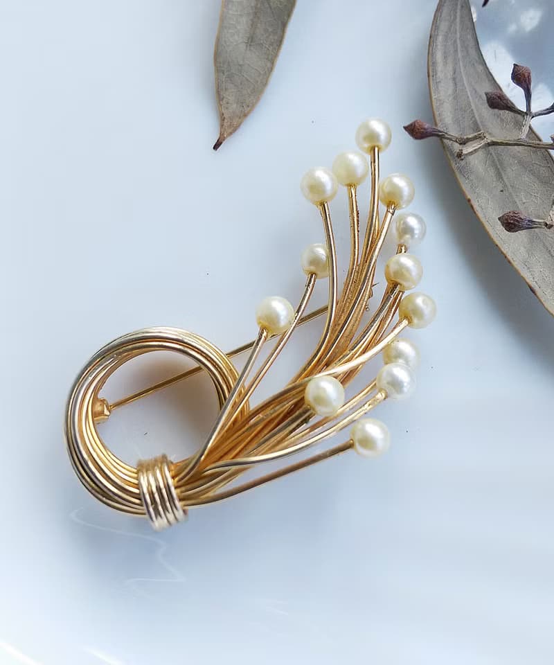 Vintage Jewelry 西洋古董飾品 採集 珍珠花束  別針