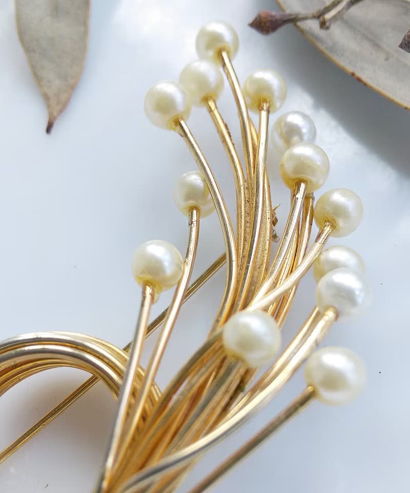 Vintage Jewelry 西洋古董飾品 採集 珍珠花束  別針