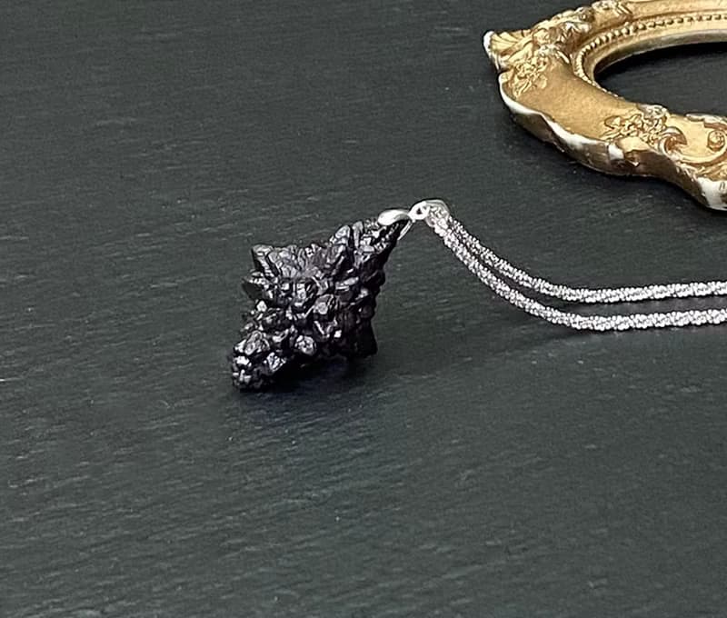 能量原石-埃及預言石 上帝溝通石 天機石 伯利恆之星純銀鈦鋼項鍊
