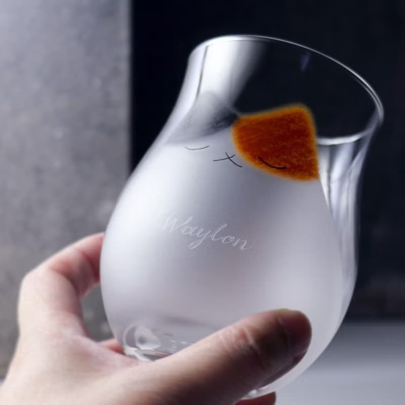 340cc【日本石塚硝子Aderia】(三花貓)陪在你身邊睡著的貓咪杯