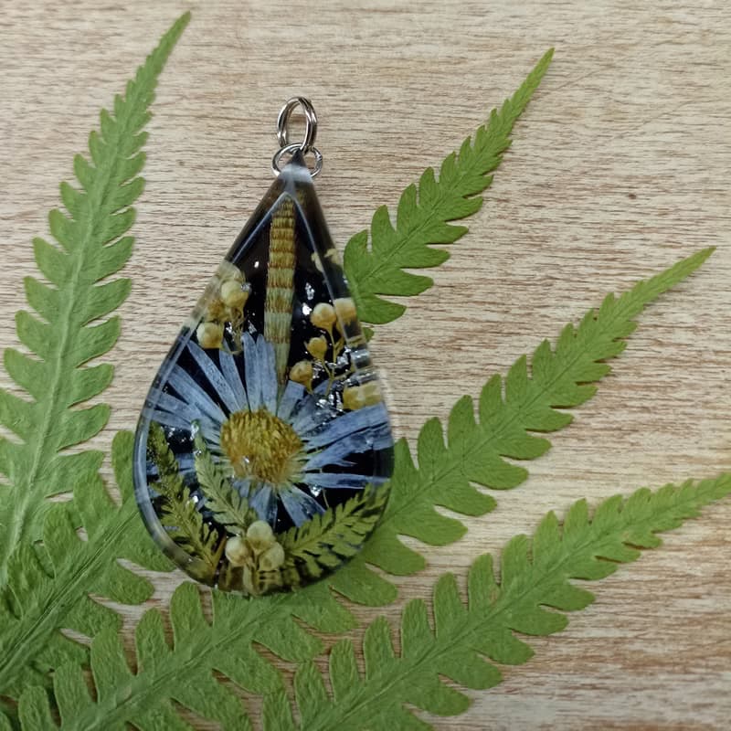 Flower necklace resin Flower jewelry Pressed flower pendant 生日禮物 項鍊