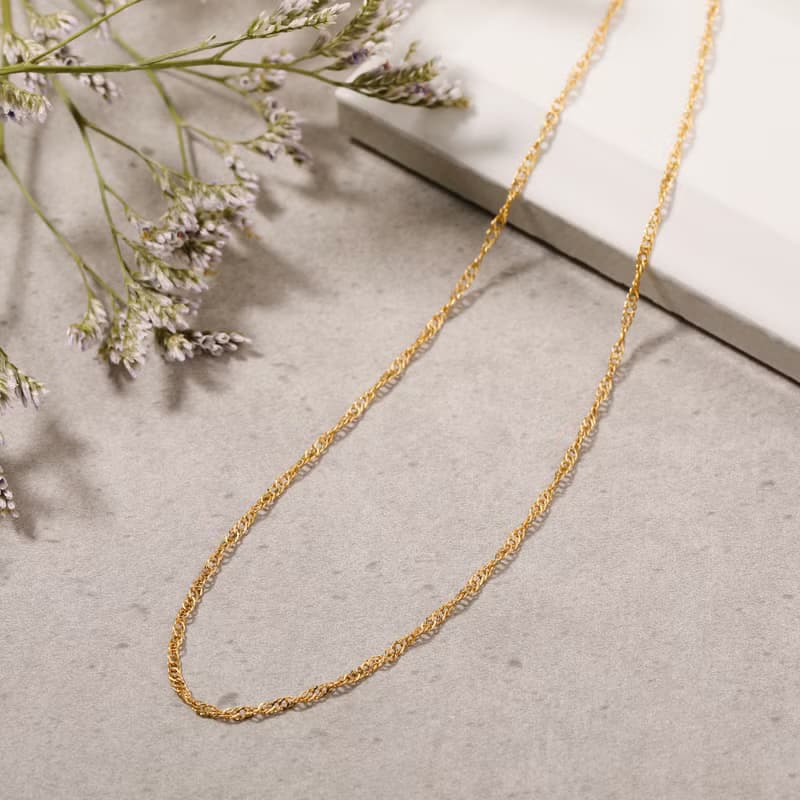 mesh chain magnet necklace GD ニッケルフリー マグネットネックレス 着脱簡単　シンプルチェーンネックレス　ゴールド