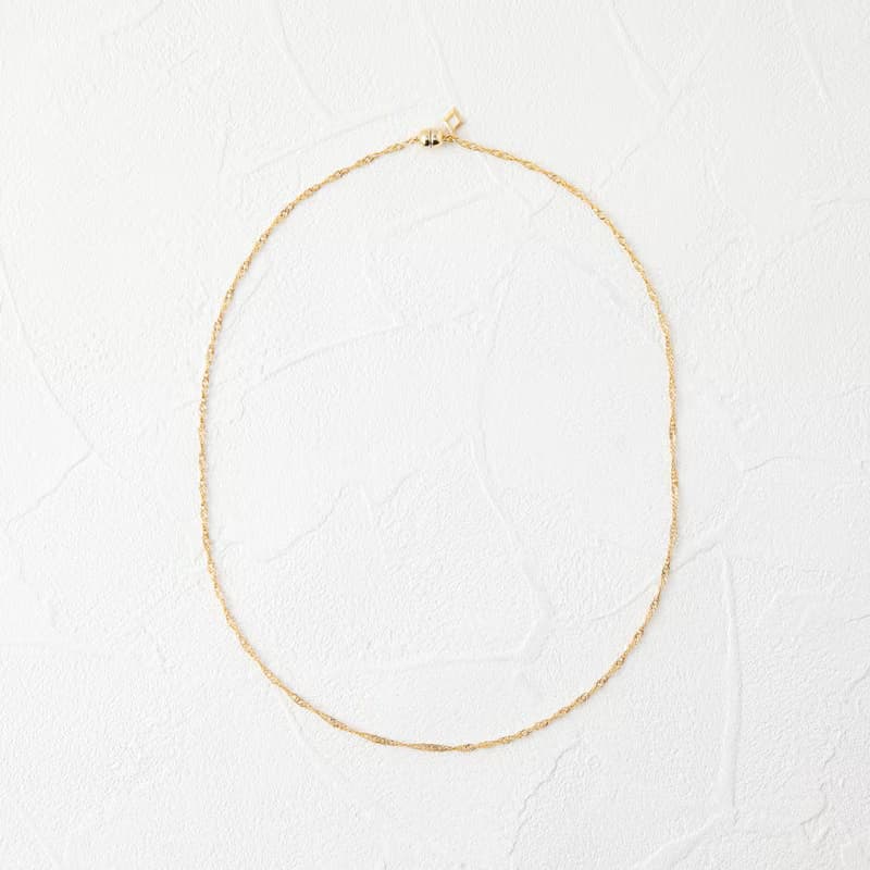 mesh chain magnet necklace GD ニッケルフリー マグネットネックレス 着脱簡単　シンプルチェーンネックレス　ゴールド